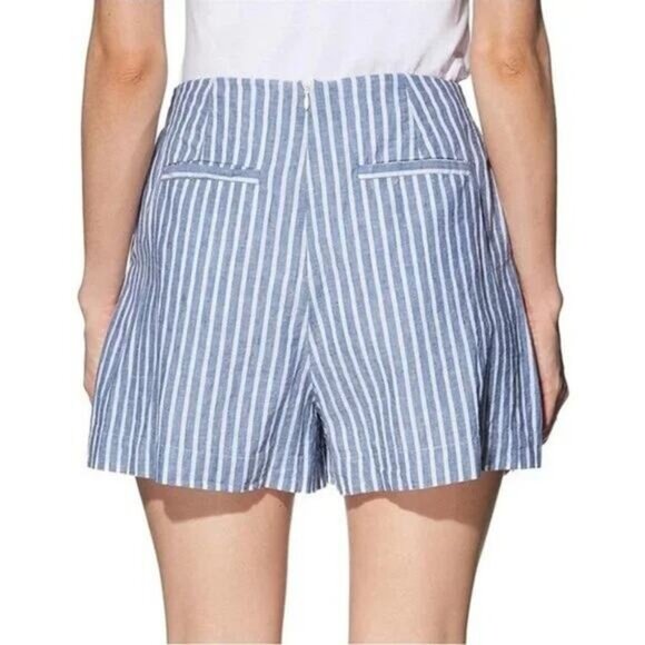 Guess Hermosa Linen Allover Striped Lace Up High Rise Shorts Size Small - Picture 3 of 8
